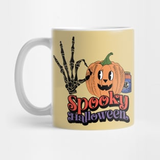 Groovy Style Spooky Retro Halloween Design Mug